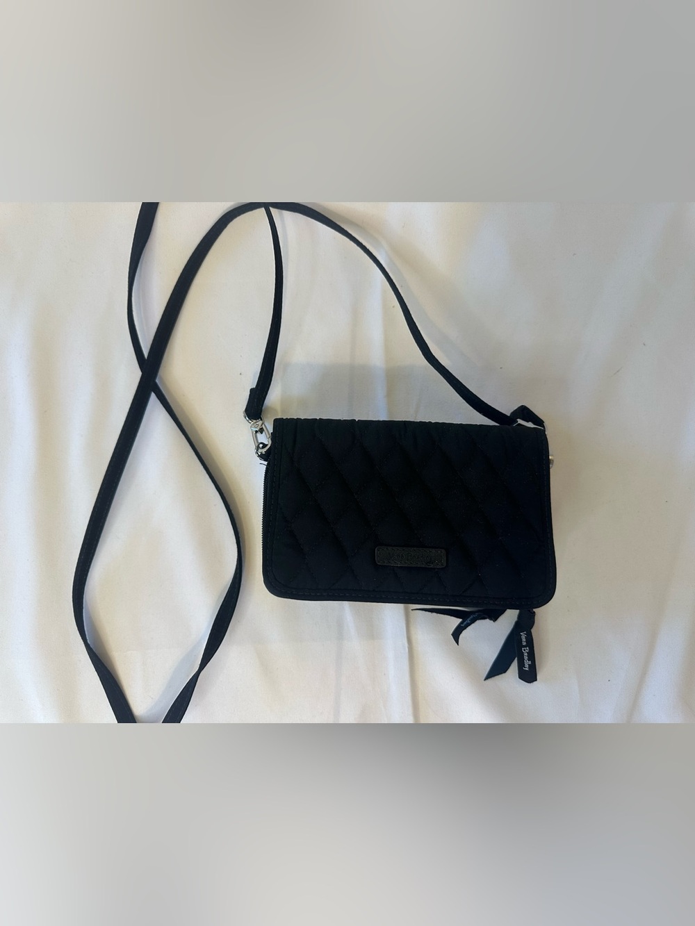 Vera Bradley Black Quilted Crossbody Wallet